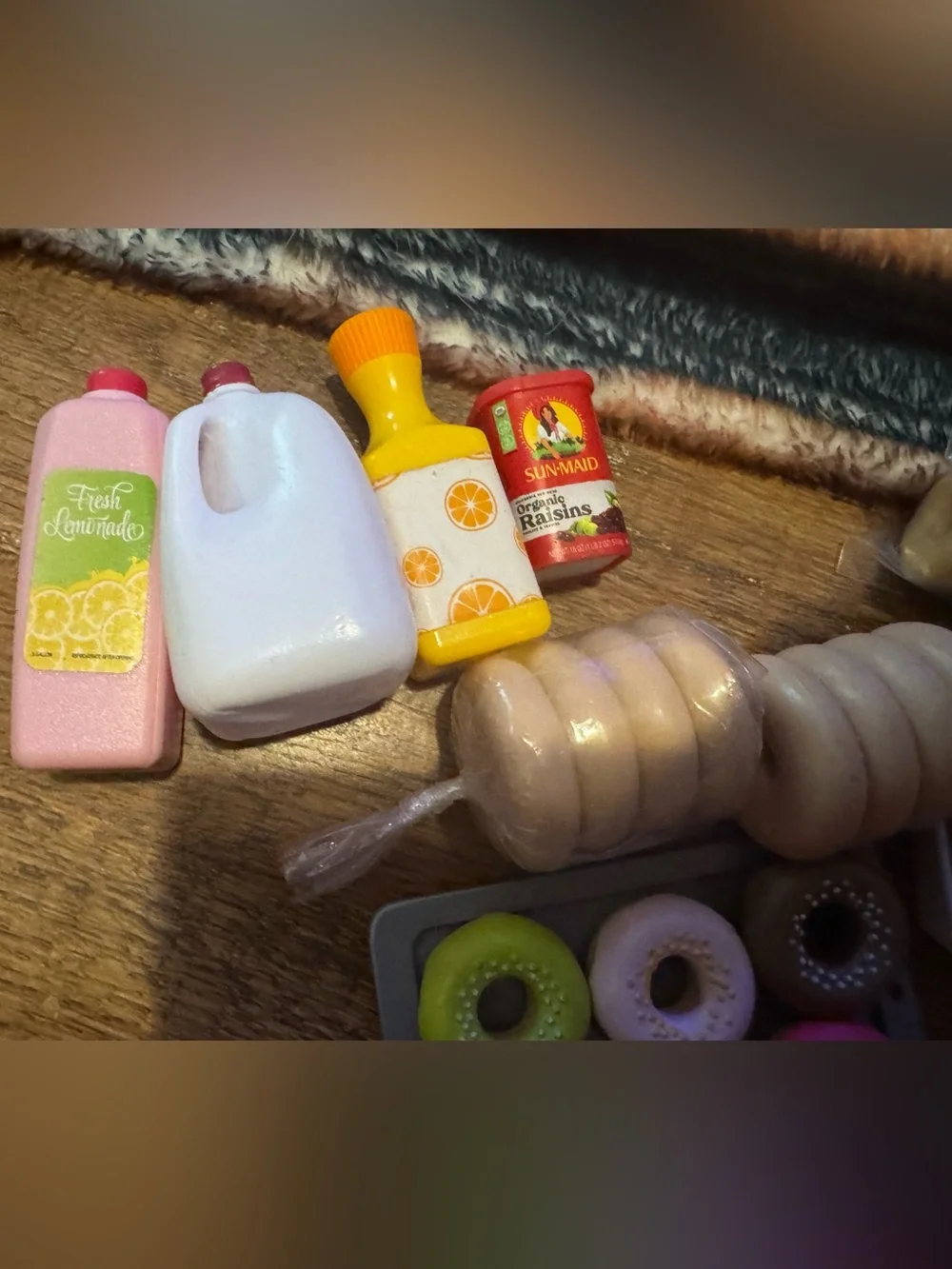 American Girl & Our Generation breakfast food & drinks donuts, juice & bagels